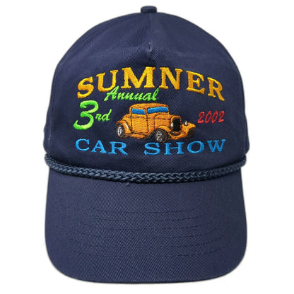 KC 5 Panel Blue One Size Sumner Car Show 2002 Rope Snapback Hot Rod Hat Vintage