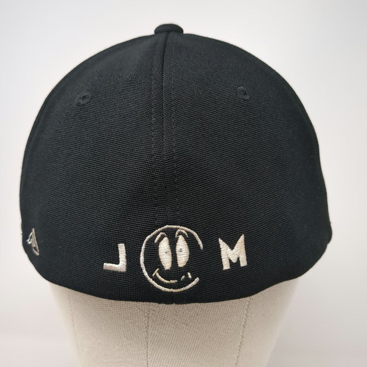 Pacific Headwear Baseball Cap Black XL Fitted Performance Hat Smiley Face JM