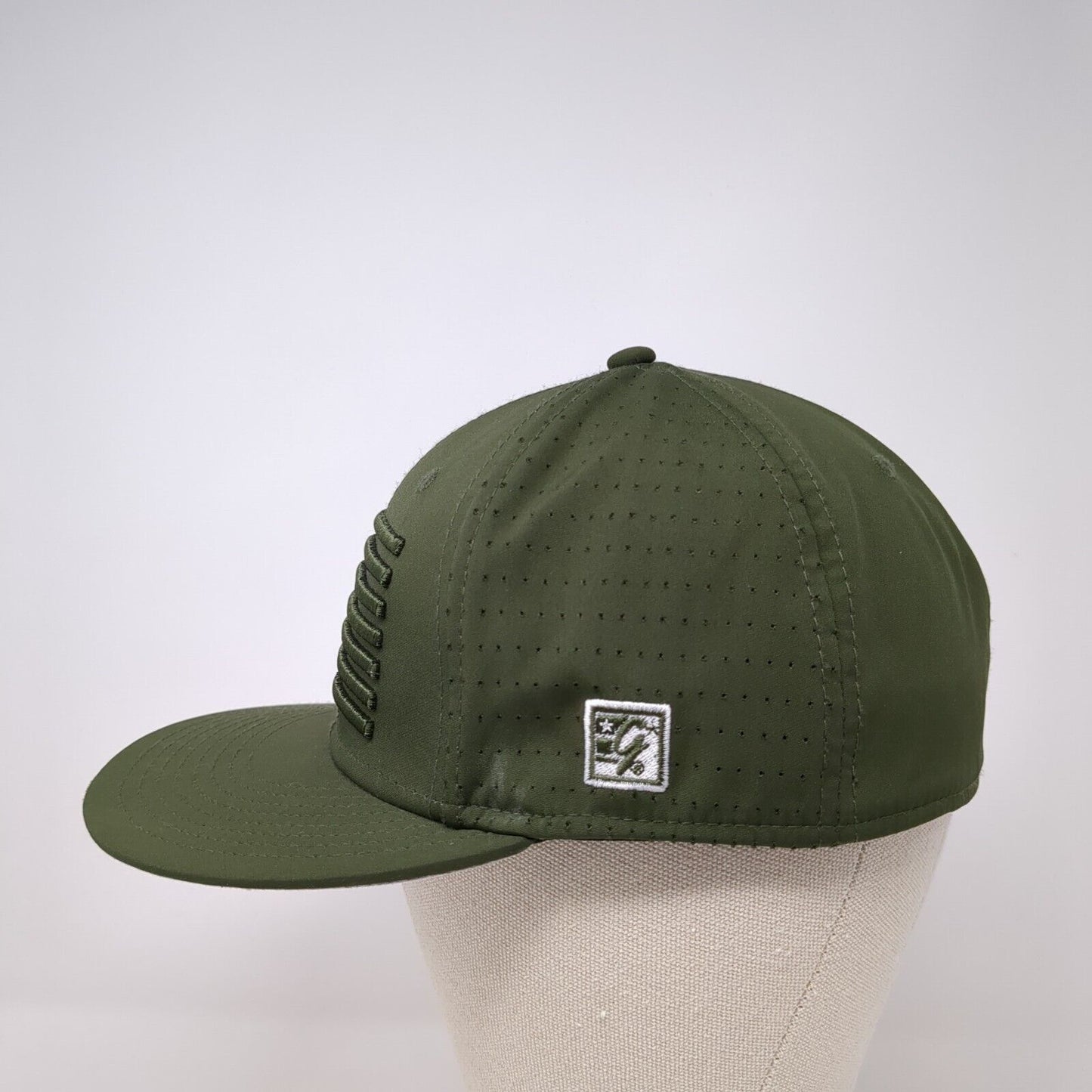 USA Flag Fitted Hat Green Medium Embroidered Patriotic The Game Pro