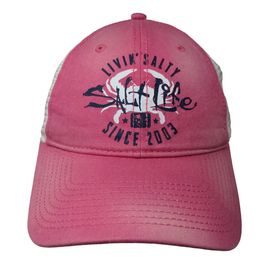 Salt Life Livin' Salty Since 2003 Trucker Hat Pink OSFM Mesh Back 6 Panel