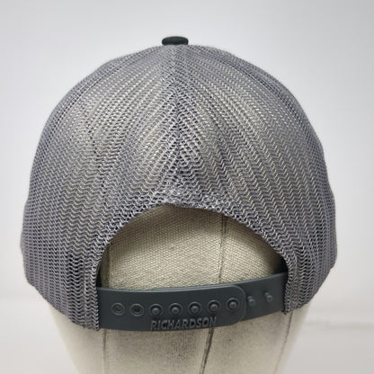 Richardson Trucker Hat Black Gray One Size Snapback Mesh Logo Custom Truck