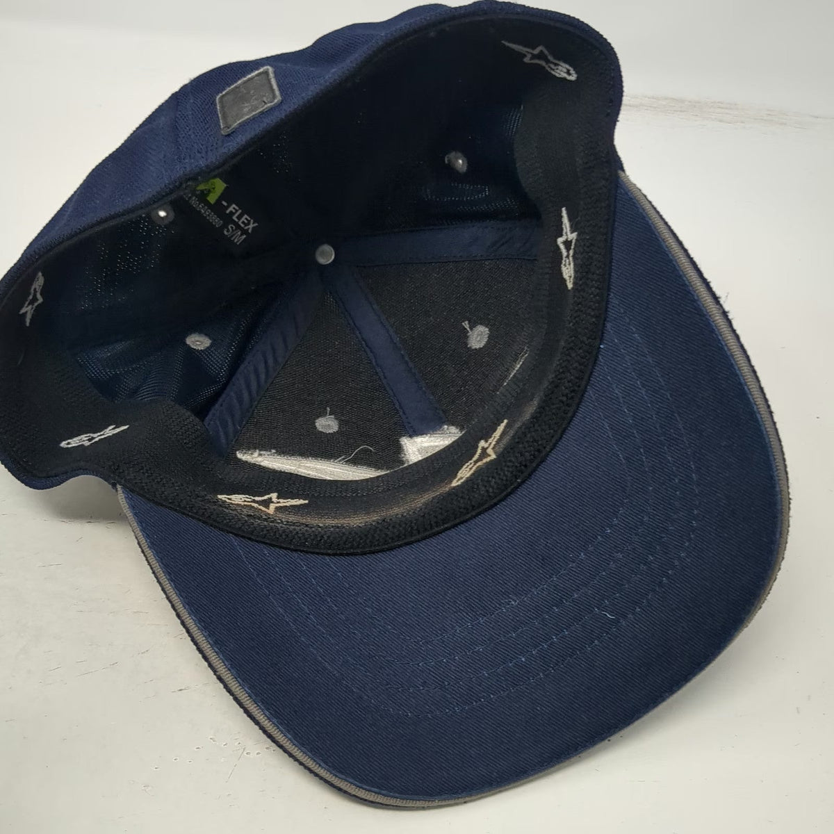 Alpinestars Baseball Cap Blue M Embroidered Logo Flex Fit A-Flex Piping Hat