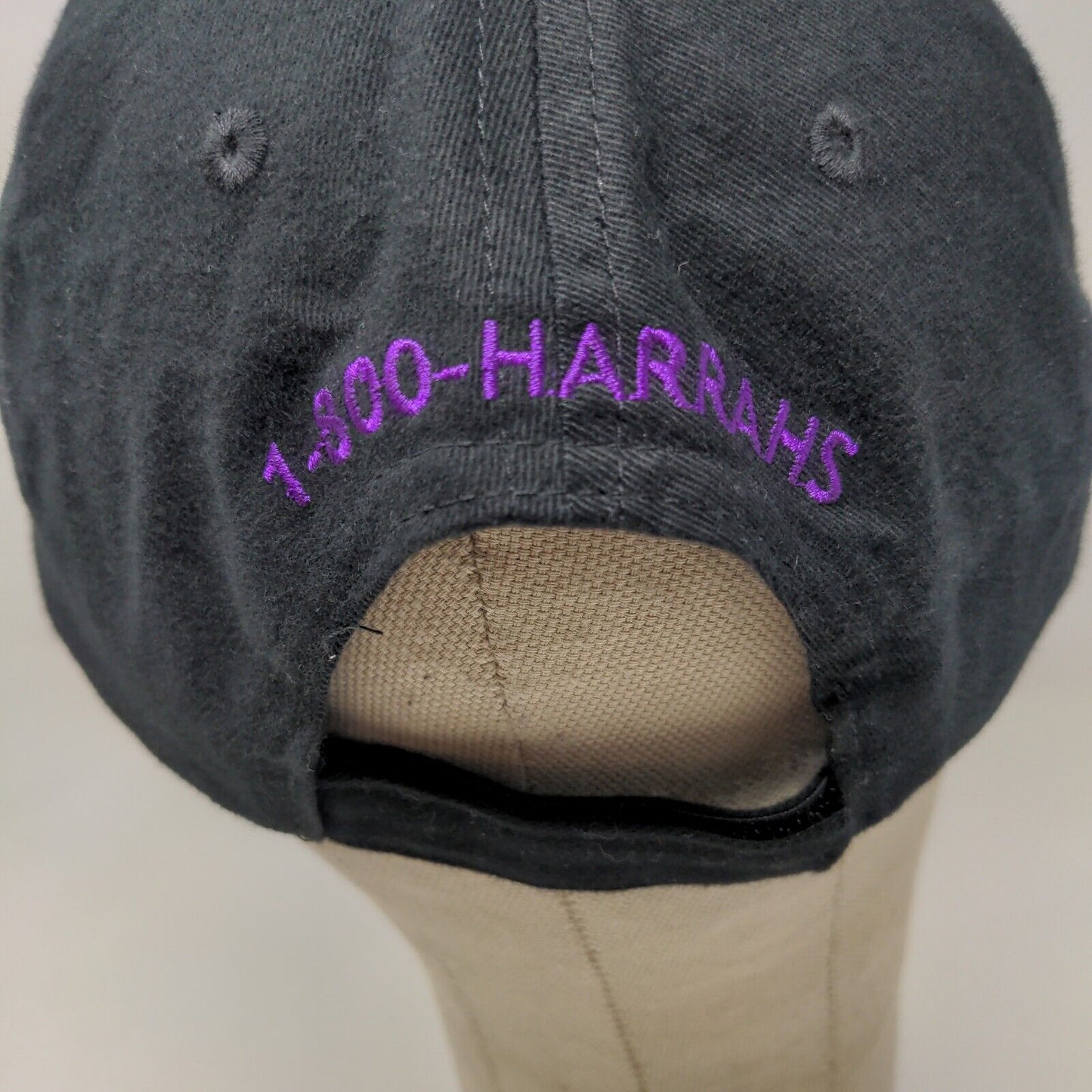 Harrah's Cherokee Casino & Hotel Men's Strapback Hat Black Purple Embroidered