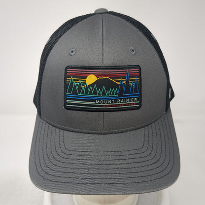 Zephyr Trucker Hat Gray One Size Mount Rainier National Park Patch Mesh Snapback
