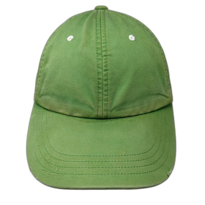 Old Navy Baseball Cap Green One Size Strapback Orange Under Brim Cotton Hat