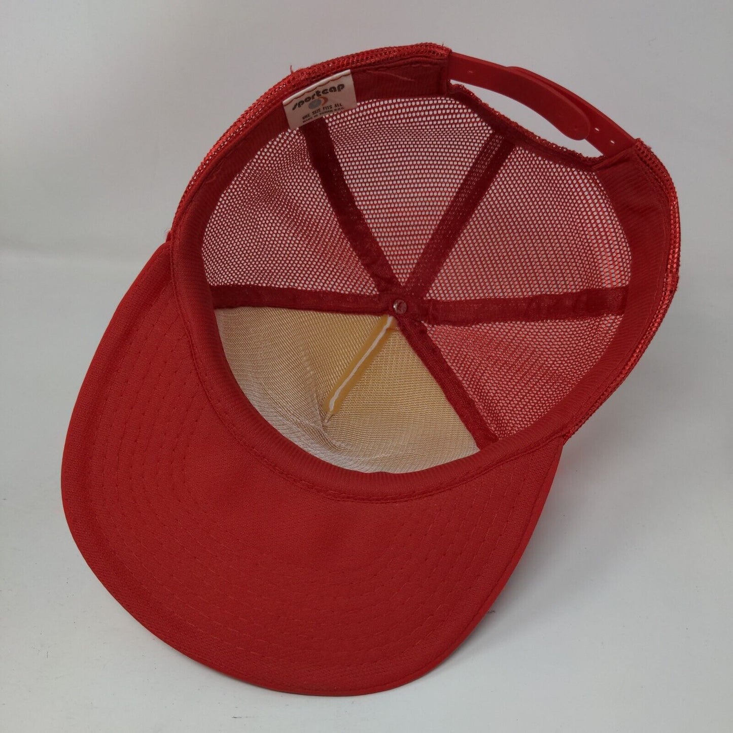 Tombstone Snapback Mesh Back Rope Trucker Hat Red OSFA Colorblock
