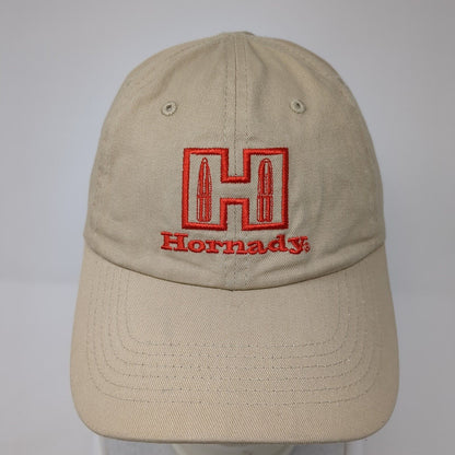 Hornady Strapback Hat Tan One Size Adjustable Embroidered 6 Panel Cotton