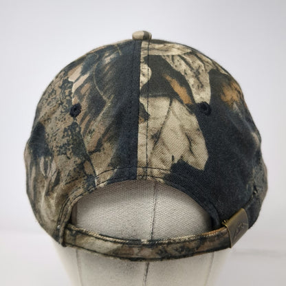 AJM International 5 Panel Brown One Size Camo Forest Products Logo Slideback Hat
