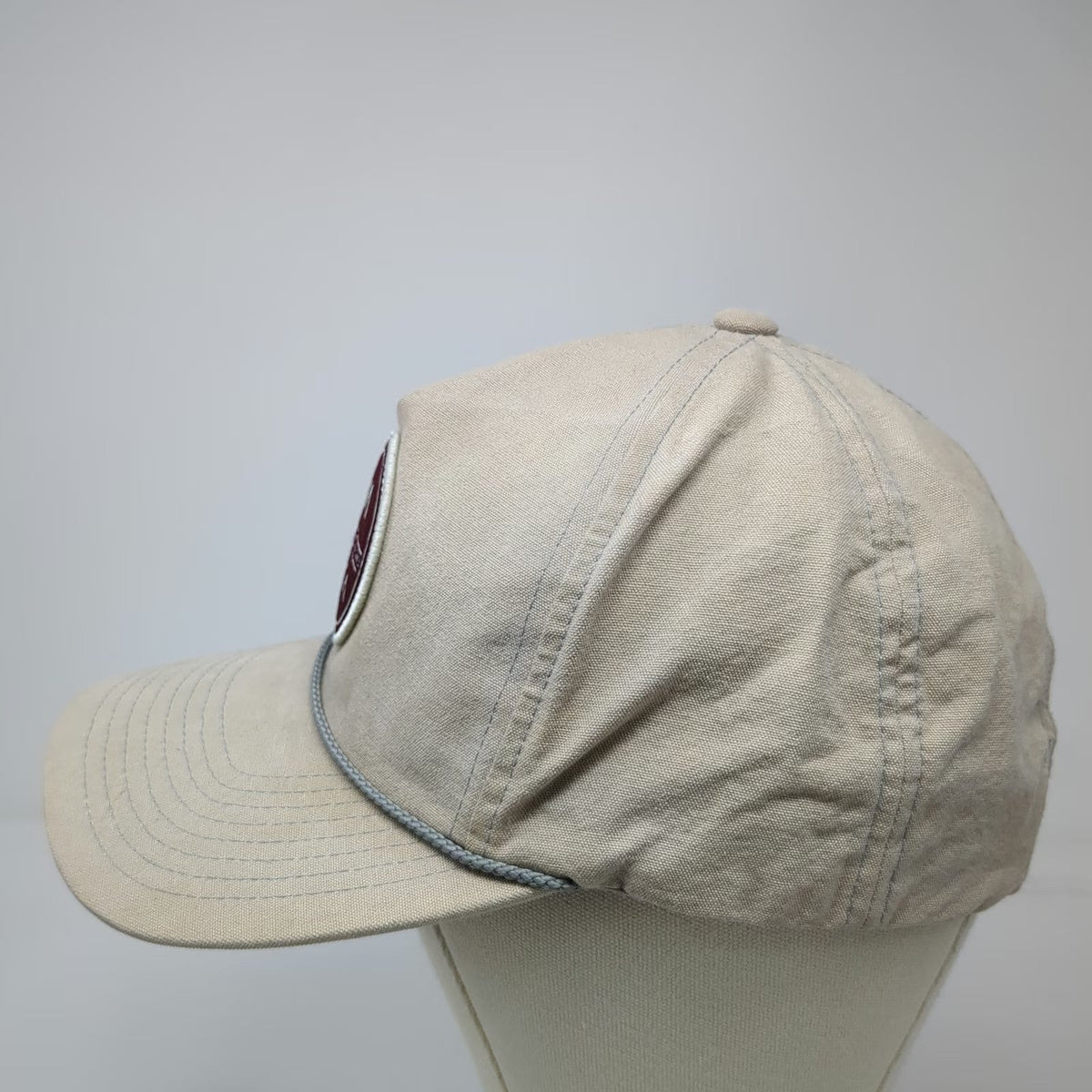 RVCA 5 Panel Beige One Size Snapback Rope Circular Patch Logo Cotton Twill Hat