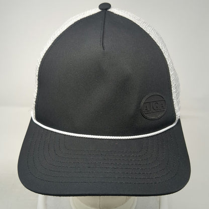 Imperial Trucker Hat Black One Size AJGA White Mesh Rope Snapback Golf