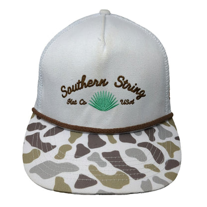 Southern String White One Size Trucker Hat Barefoot Country Music Fest Camo Mesh