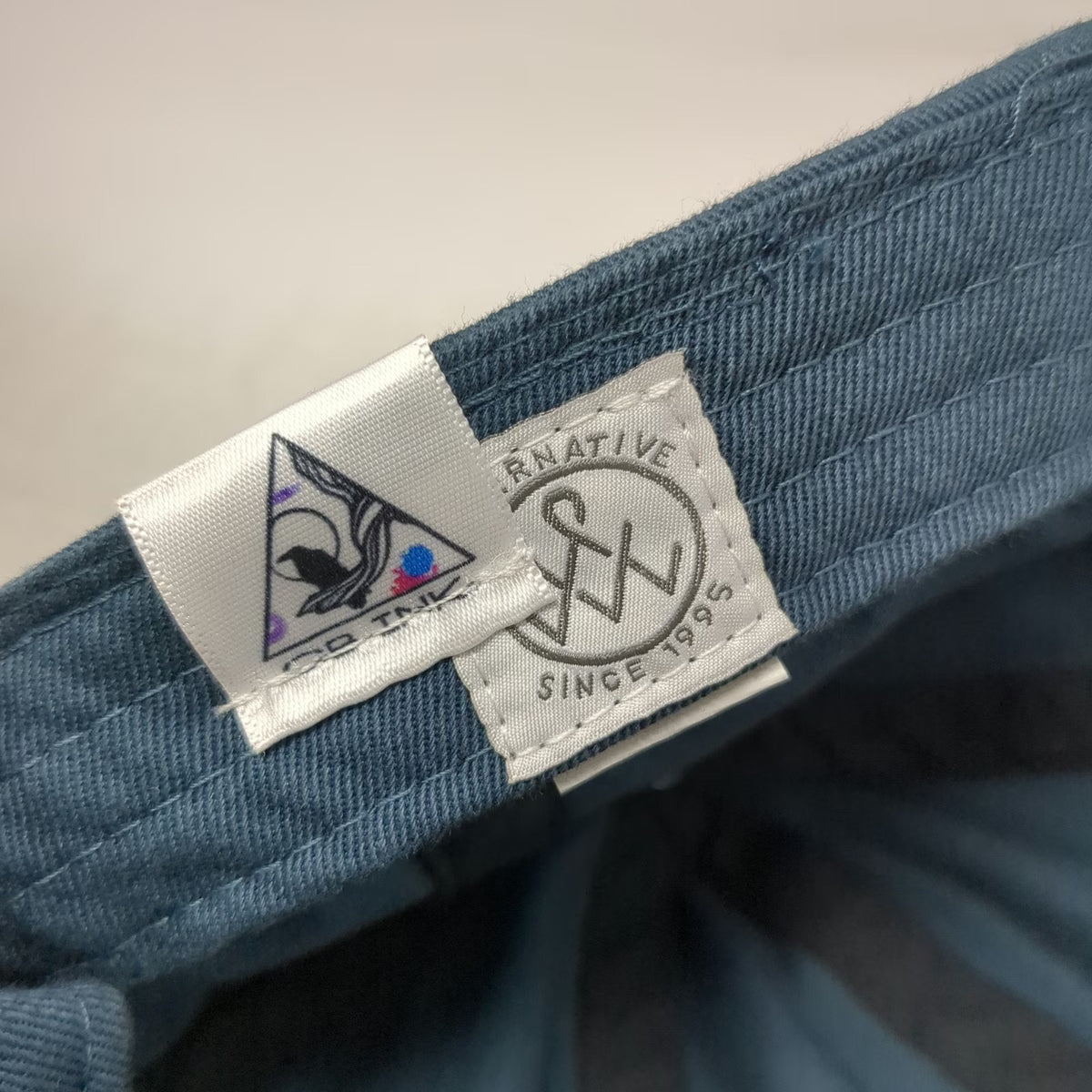 Alternative Apparel Baseball Cap Blue One Size Leather Patch Slideback Bird Hat