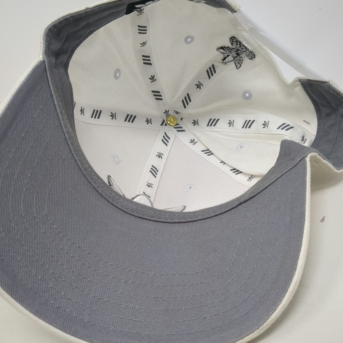 Adidas Baseball Cap White One Size Trefoil Logo Snapback Embroidered Cotton Hat