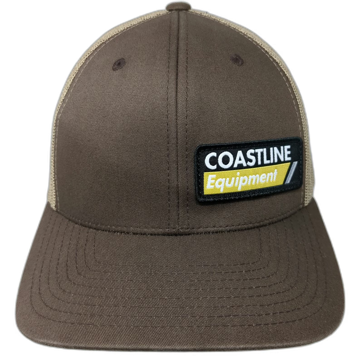 Yupoong Brown Trucker Hat One Size Coastline Equipment Mesh Back Snapback Patch