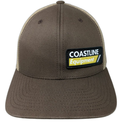 Yupoong Brown Trucker Hat One Size Coastline Equipment Mesh Back Snapback Patch