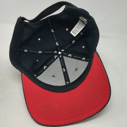 Nike SB Baseball Cap Black One Size Snakeskin Brim Red Underbrim Strapback Hat