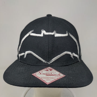 Batman V Superman Dawn of Justice Snapback Hat OSFM Black Embroidered Logo