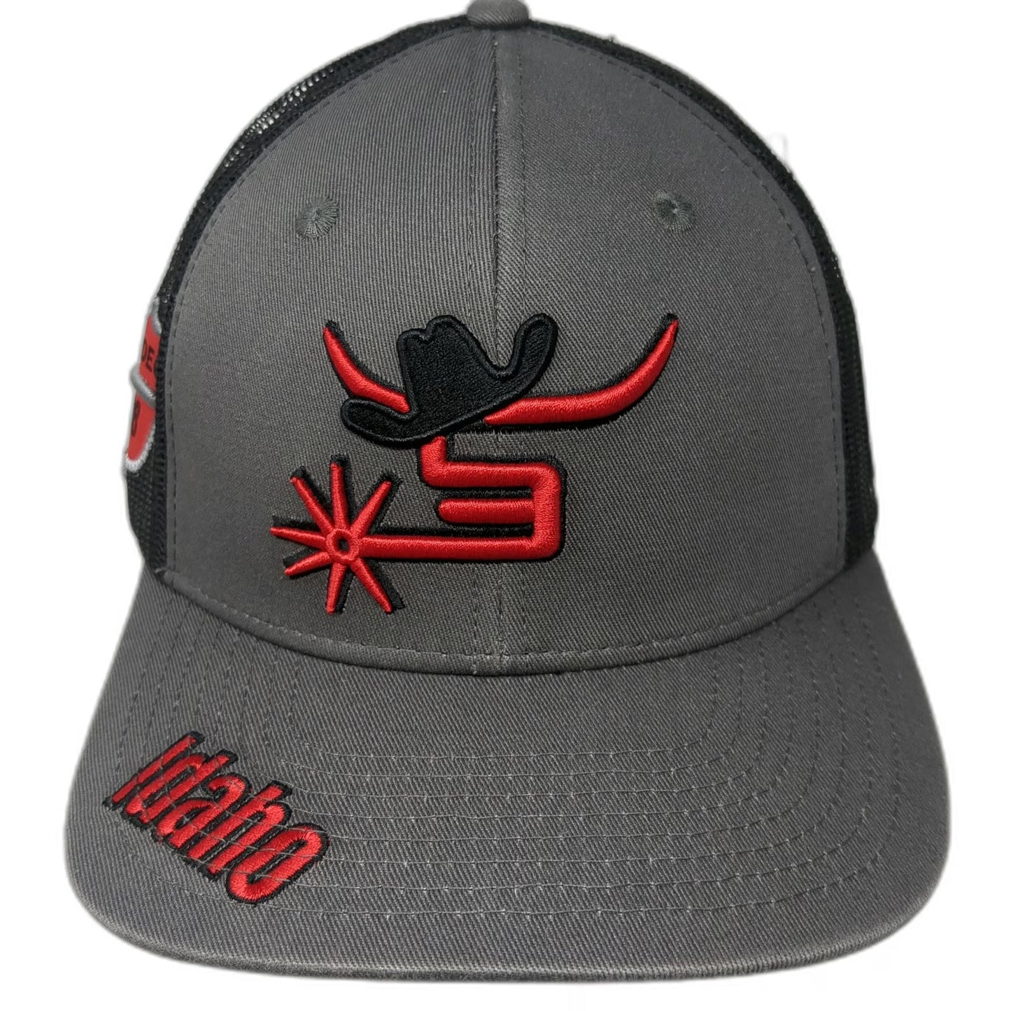 Spin'Em Trucker Hat Gray One Size Gem State Stampede Idaho Rodeo Mesh Back
