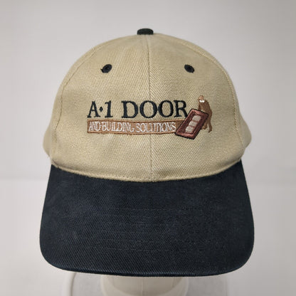 A1 Door And Building Solutions Snapback Hat Tan OS Adjustable Embroidered