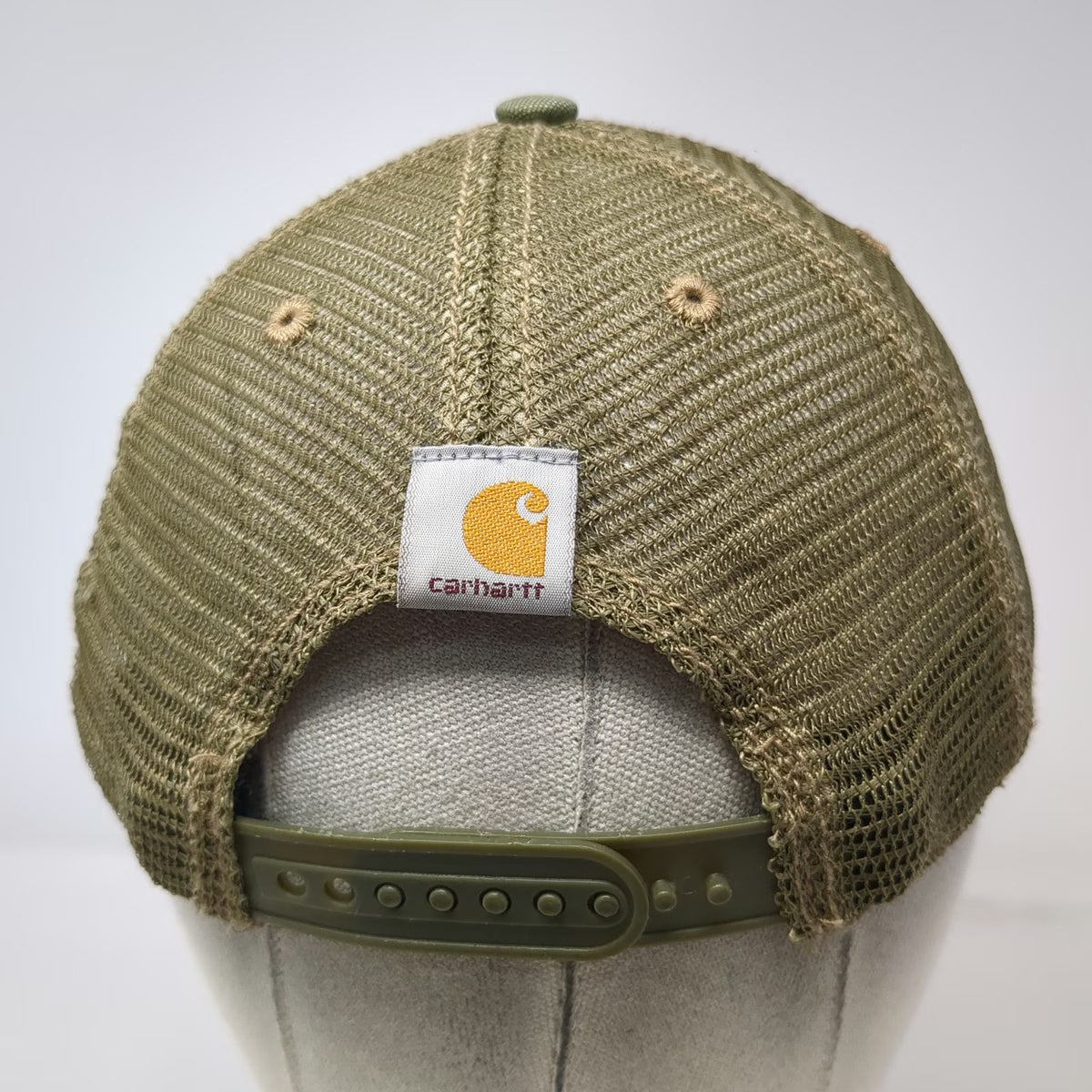 Carhartt Trucker Hat Green One Size Camo Mesh Back Snapback Embroidered Logo