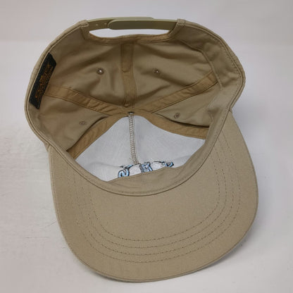 Yupoong 5 Panel Beige One Size Antics Keeping & Pushing Snapback Hat Curved Brim