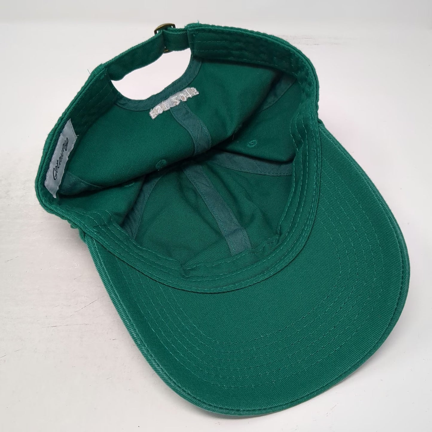 Getaway Baseball Cap Green One Size Slideback Hat EST 2015 Cotton Unstructured