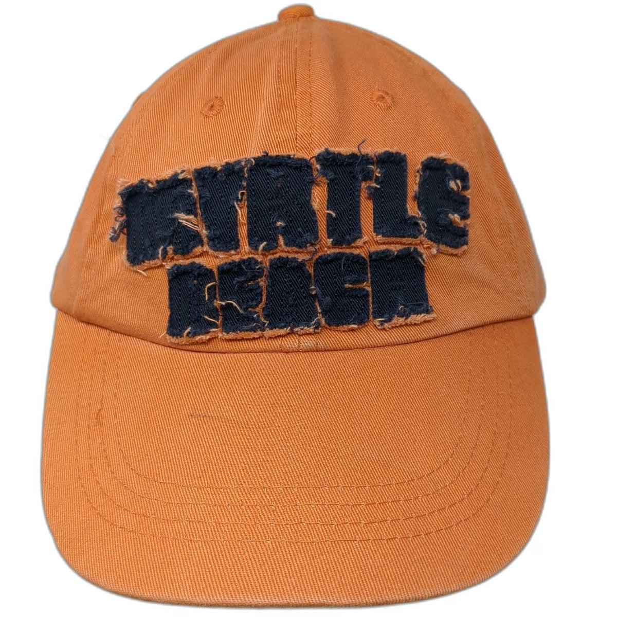 Strand Headwear Baseball Cap Orange Blue One Size Myrtle Beach Frayed Applique