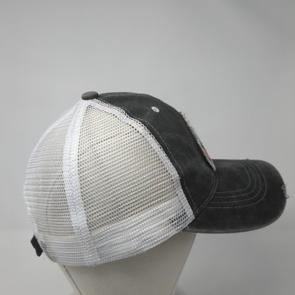Driveway Drinker Strapback Trucker Hat Gray One Size Adjustable Mesh Distressed