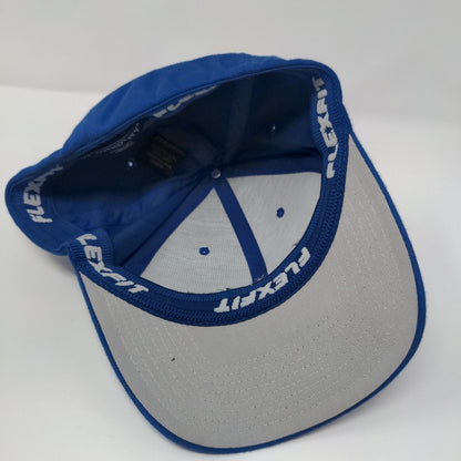 A Cut Above Lawn Care Fitted Hat Blue L/XL Flexfit 6 Panel Port Authority