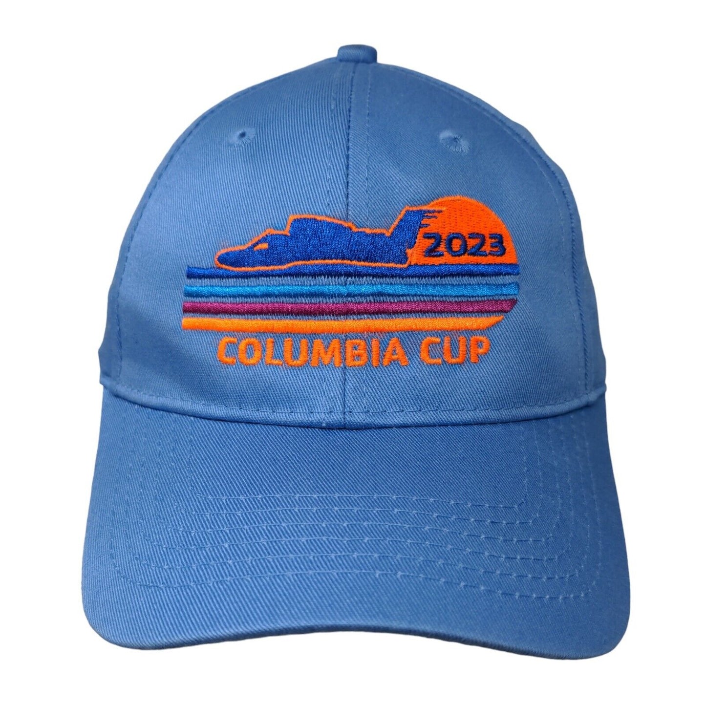 Port & Company Boy's Strapback Hat Blue Embroidered 2023 Columbia Cup Logo