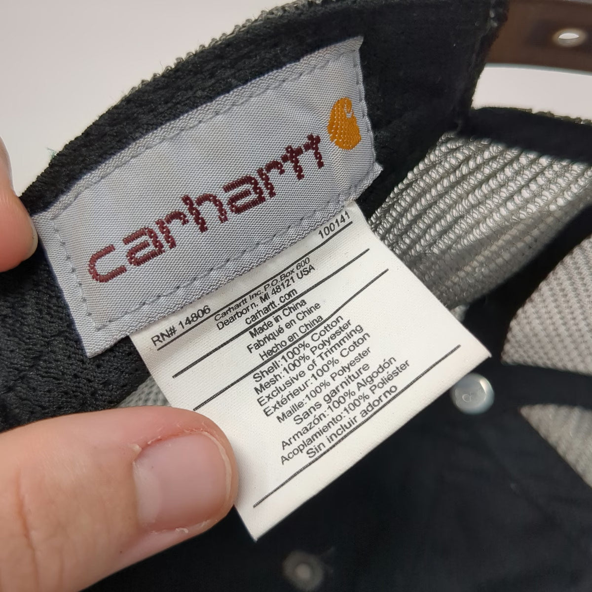 Carhartt Trucker Hat Gray Camouflage Mesh Back One Size Snapback Patch Hat