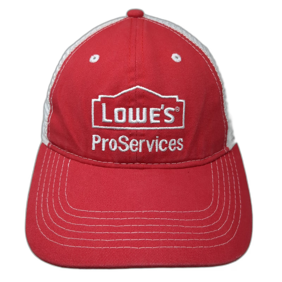 Lowe's ProServices Red One Size Baseball Cap Mesh Back Embroidered Hat Strapback