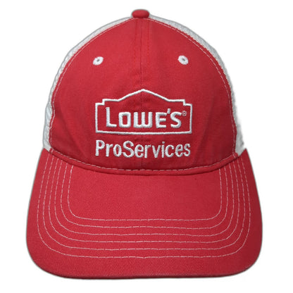 Lowe's ProServices Red One Size Baseball Cap Mesh Back Embroidered Hat Strapback