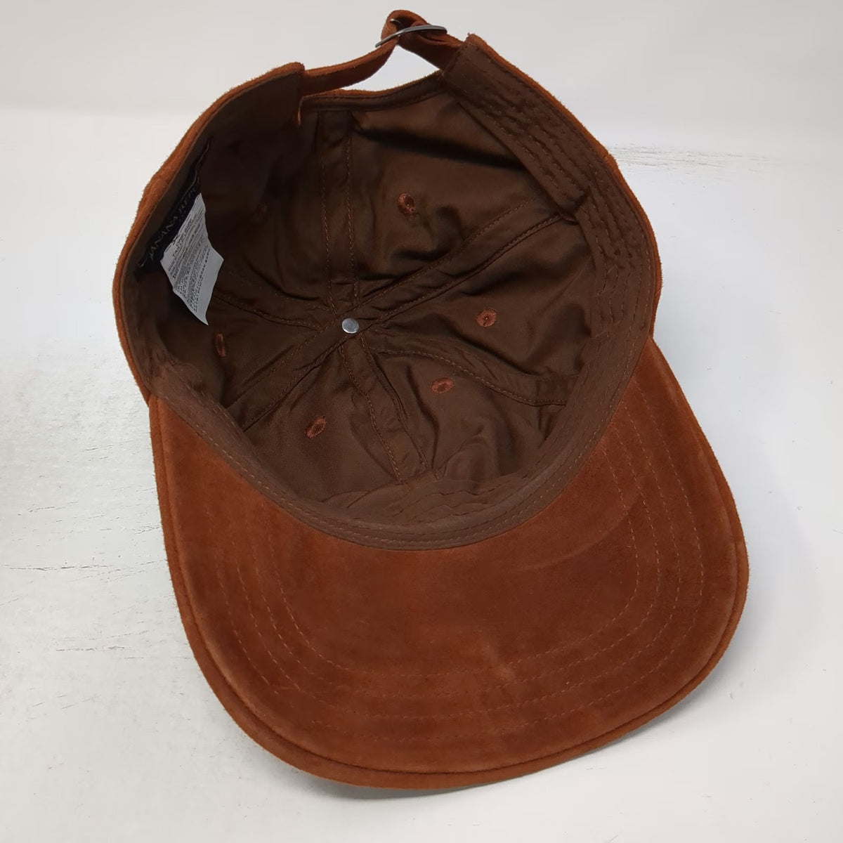 Banana Republic Baseball Cap Brown One Size Suede Goat Leather Adjustable Hat