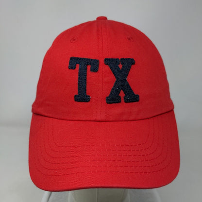 TX Slideback Hat Red One Size Adjustable Embroidered Vented Holes 6 Panel