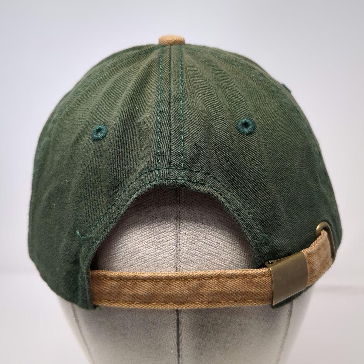 Mack Trucks Baseball Cap Green Beige One Size Bulldog Logo Patch Slideback Hat