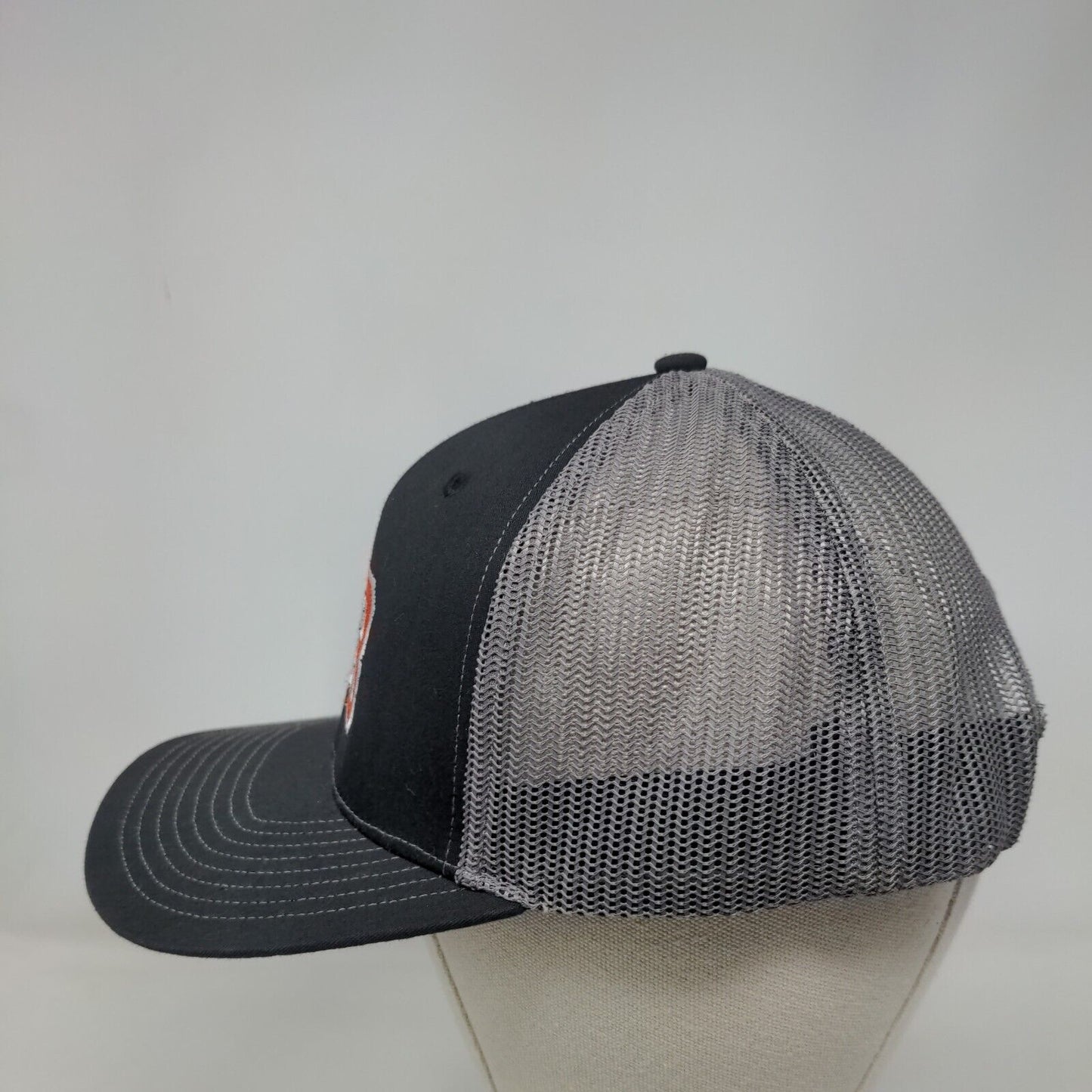 NB Snapback Mesh Back Trucker Hat Black One Size Embroidered Colorblock