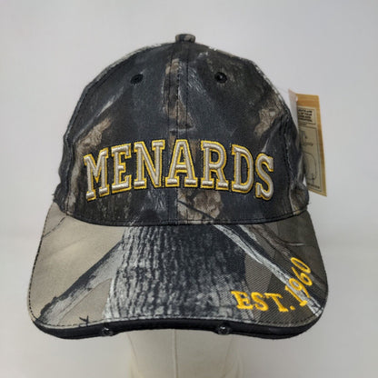 Menards Men's Strapback Hat Camo Adjustable Embroidered Logo Light Up LED W/Tags