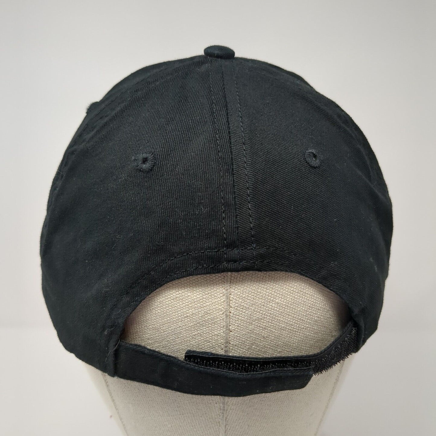 BIG X Strapback Hat Black One Size Adjustable Vented Holes 6 Panel Blank Cotton