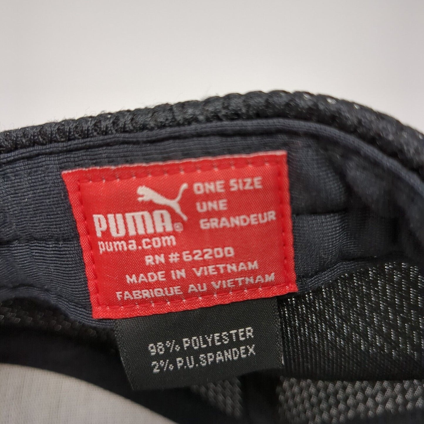 PUMA Strapback Mesh Back Hat Black One Size Solid Adjustable 6 Panel