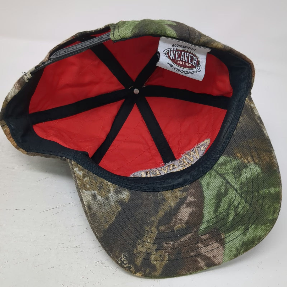 Takgear Snapback Hat Brown Camo Weaver Leather One Size Quilted Lining Cotton