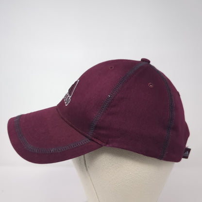 Adidas 3 Stripes Strapback Hat Red One Size Adjustable Embroidered Logo