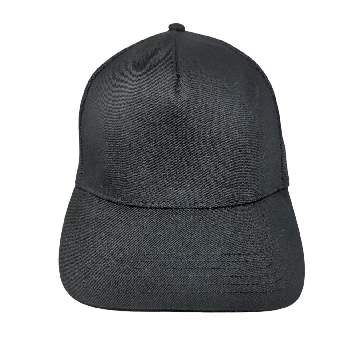 Otto Snapback Trucker Hat Black One Size Adjustable Mesh Back 6 Panel Blank