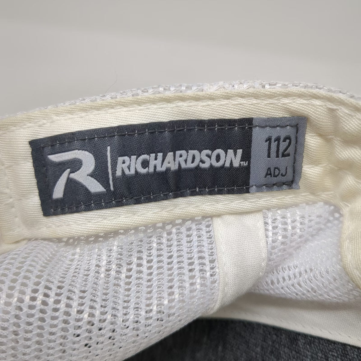 Richardson Trucker Hat Gray One Size Blue Ribbon Mesh Back Snapback Embroidered