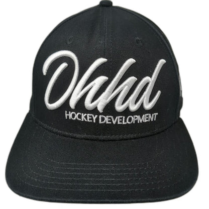 DH HD Snapback Hat Black One Size Hockey Development Logo Flat Brim Embroidered