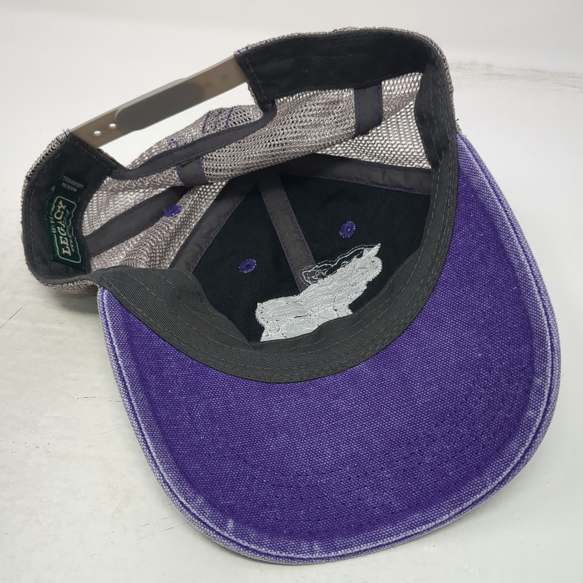 Legacy Trucker Hat Purple One Size Moose Jackson Hole Mesh Back Snapback Patch