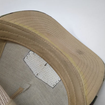 Two Dove Supply Company Trucker Hat Beige Camo One Size Mesh Snapback