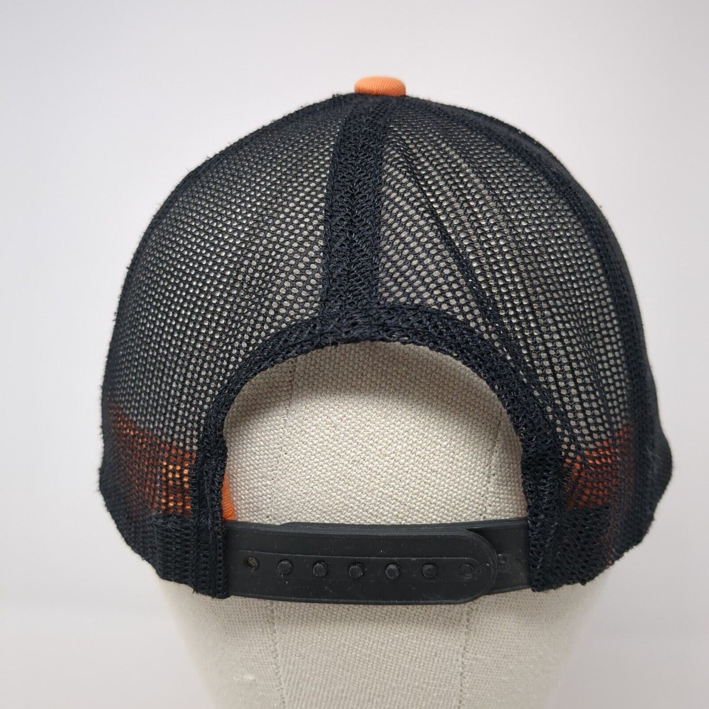NV Caps Snapback Trucker Hat Orange One Size Adjustable Embroidered Mesh Back
