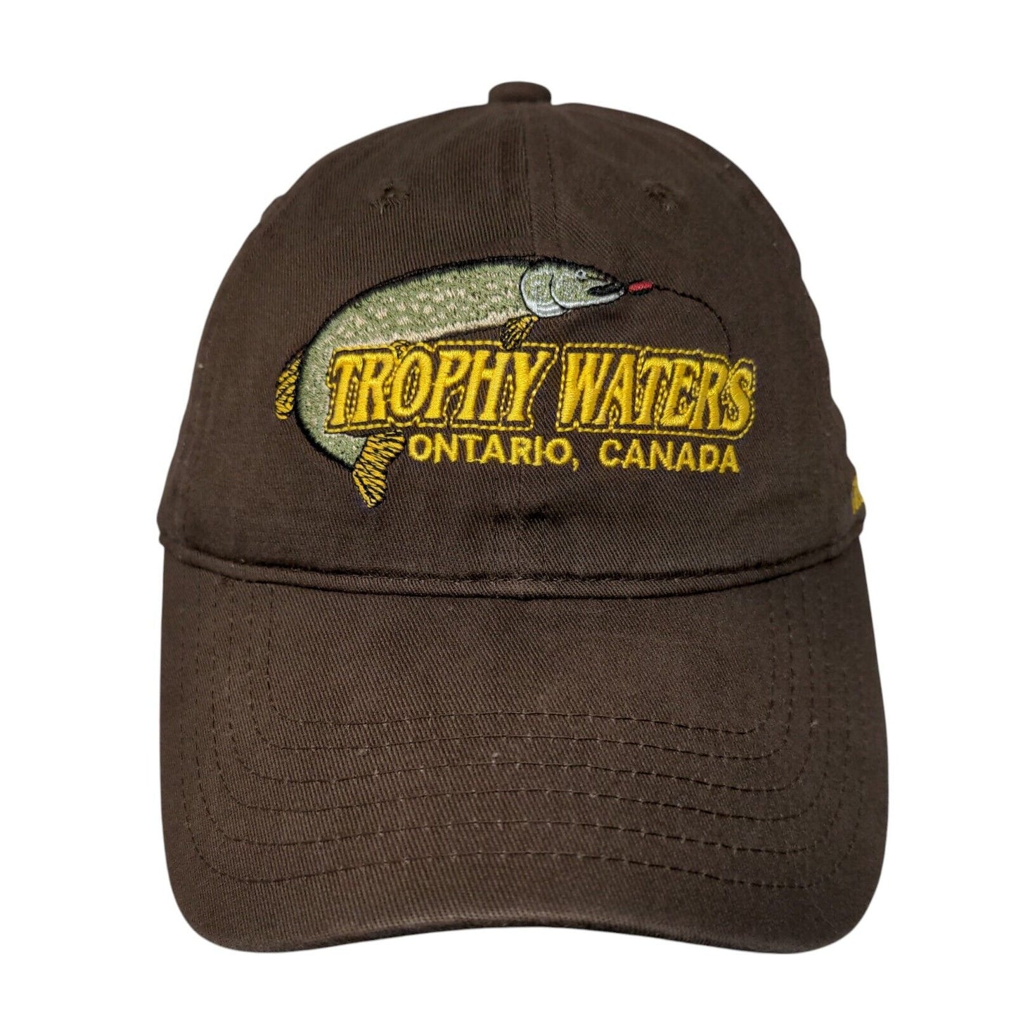 Trophy Waters Ontario Canada Strapback Hat Brown One Size Adjustable 6 Panel