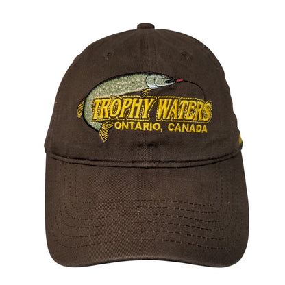 Trophy Waters Ontario Canada Strapback Hat Brown One Size Adjustable 6 Panel